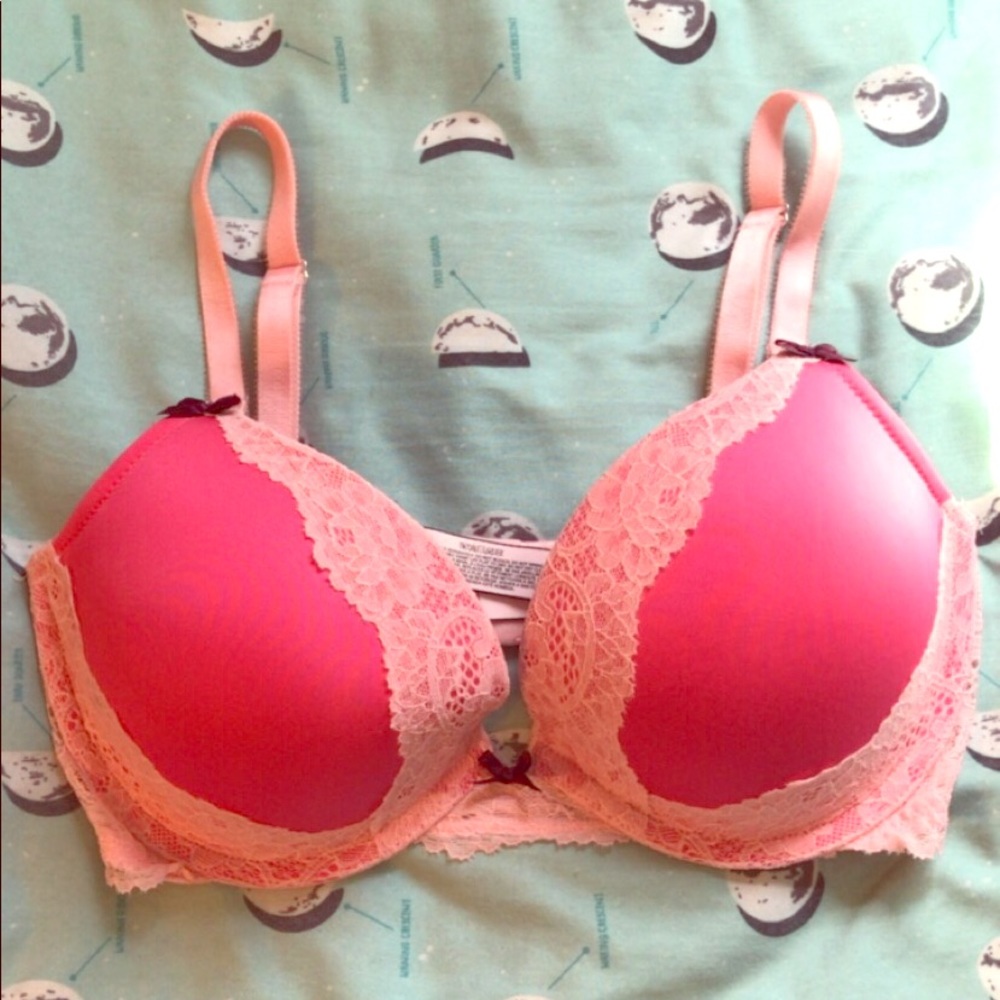 Victoria's Secret angels pink lace push up bra
